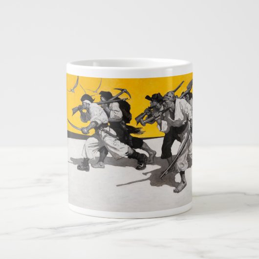 Tasse Géante Pirates recherchant le trésor enterré (Devant)