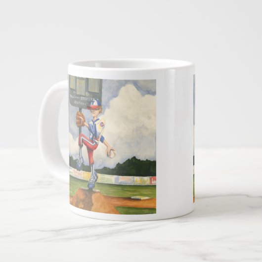 Tasse Géante Pitcher de baseball sur Mound par Jay Throckmorton (Devant gauche)