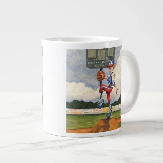 Tasse Géante Pitcher de baseball sur Mound par Jay Throckmorton (Devant droit)