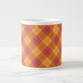 Tasse Géante Plaid en orange et rose (Devant)