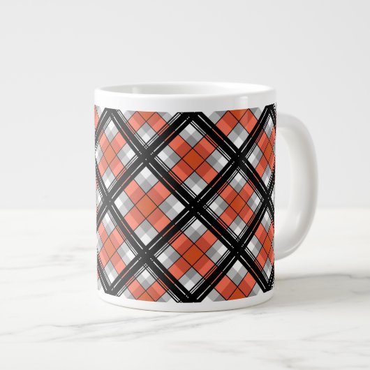 Tasse Géante Plaid noir et orange (Devant droit)