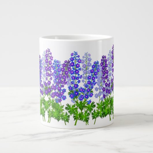 Tasse Géante Plat de jardin floral de Delphinium Larkspur Spéci (Devant)