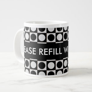 Tasse Géante Points & Carrés / noir blanc + vos idées