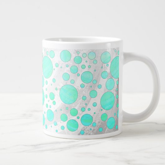 Tasse Géante Pois bleu Mint Ice Aqua (Droite)
