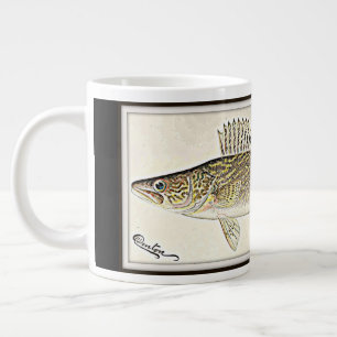 Tasse Géante Poisson de brochet de walleye personnalisé