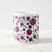 Tasse Géante Polka Dot Cow Hot Rose et Black Print (Devant)