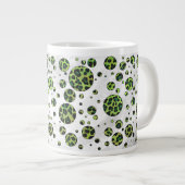 Tasse Géante Polka Dot Leopard noir et vert (Devant droit)