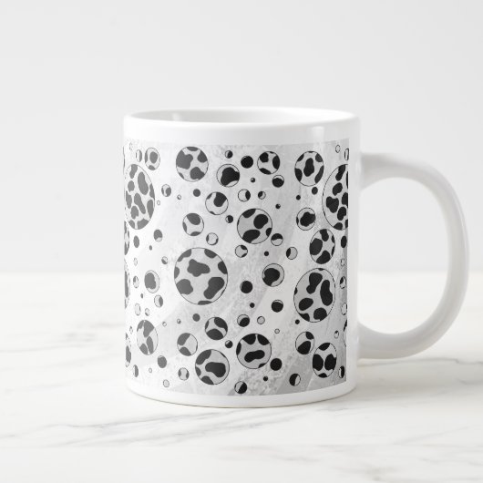 Tasse Géante Polka en Dalmatie noir et blanc (Droite)