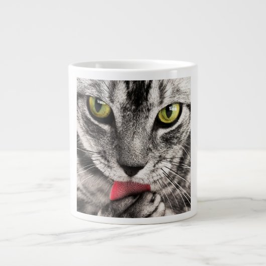 Tasse Géante Portrait de chat (Devant)