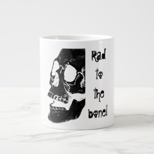Tasse Géante "Rad à l'os !" avec le crâne humain (Devant)