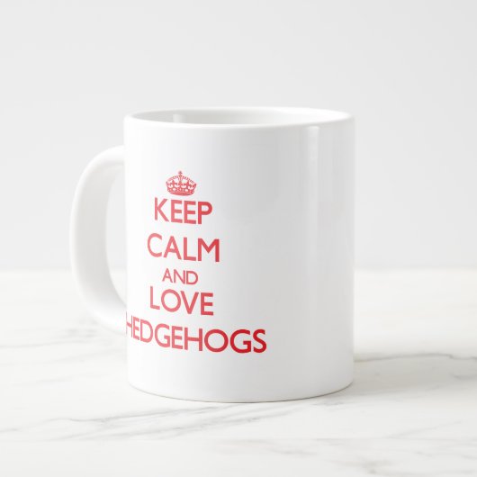 Tasse Géante Restez calme et aimez Hedgehows (Devant gauche)
