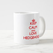 Tasse Géante Restez calme et aimez Hedgehows (Devant droit)