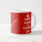 Tasse Géante Restez calme et continuez sur la boue personnalisé (Devant droit)