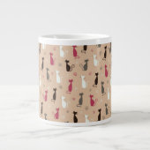 Tasse Géante rose de motif de chats (Devant)