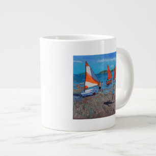 Tasse Géante Rouge et blanc navigue Abersoch