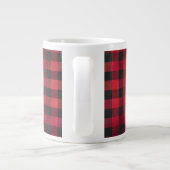 Tasse Géante Rouge et noir À damiers plaid (Dos)