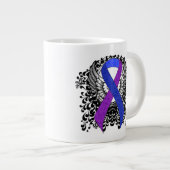 Tasse Géante Ruban bleu et violet avec ailes (Devant droit)