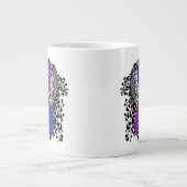 Tasse Géante Ruban bleu et violet avec ailes (Devant)