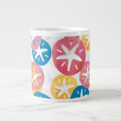 Tasse Géante Sable Dollar Jaune Rouge Bleu Motif (Devant)