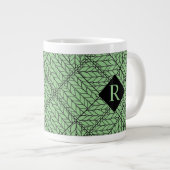 TASSE GÉANTE SAGE ARGYLE TRICOTÉE + Initiale II  (Devant droit)