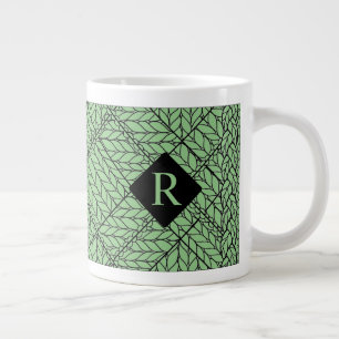 TASSE GÉANTE SAGE ARGYLE TRICOTÉE + Initiale II 