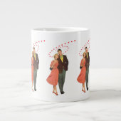 Tasse Géante Saint Valentin vintage, Coeurs Romantiques Floatin (Devant)