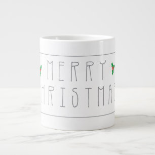 Tasse Géante Salutation de Noël Joyeux élégant en gris Type de