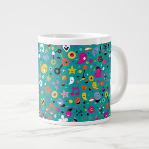 Tasse Géante sarcelle d'hiver de motif de bande dessinée