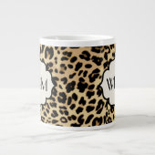 Tasse Géante Sassy Empreinte de léopard Monogramme (Devant)