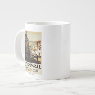 Tasse Géante Scène de rue avec deux hommes travaillant le