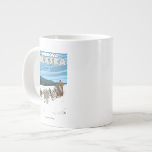 Tasse Géante Scène de traîneau à chiens - Cordova, Alaska