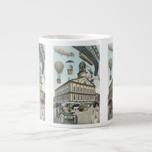 Tasse Géante Science-fiction vintage, ville victorienne Steampu