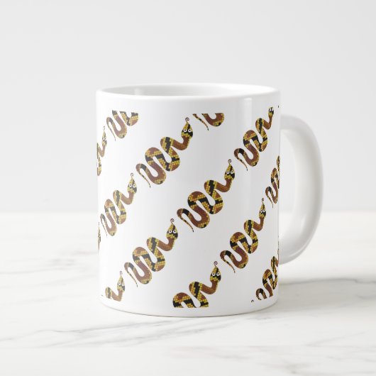 Tasse Géante Serpent Brown et Silhouette Or (Devant droit)