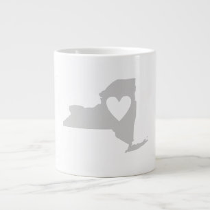 Tasse Géante Silhouette de la carte de l'état du Coeur de New 