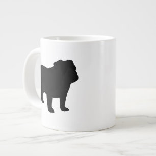 Tasse Géante Silhouettes de Bulldog anglais Amoureux des chie