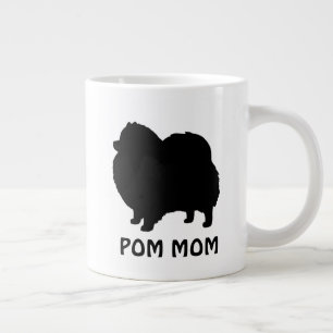 Tasse Géante Silhouettes de Chien Noir Poméranien avec texte pe