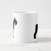 Tasse Géante Silhouettes de chien Schnauzer géant noir (Devant)