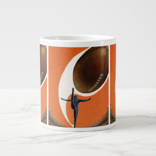 Tasse Géante Sports Vintage, Joueur de Football Botant le Ballo