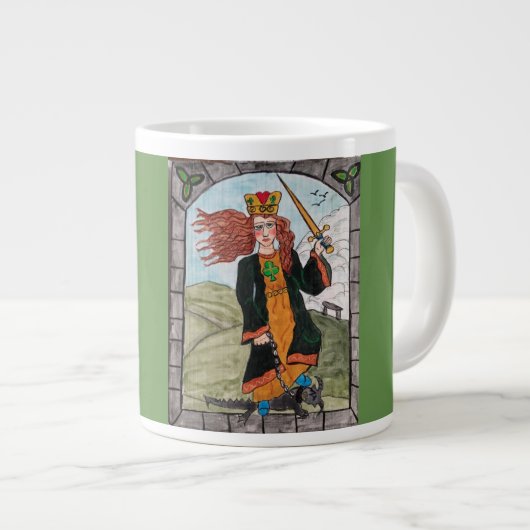 Tasse Géante St Dymphna, Patron Saint des Afflictions Mentales (Devant droit)