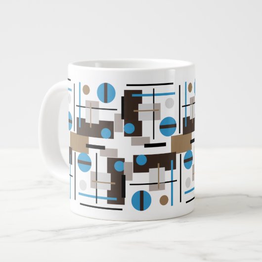 Tasse Géante Style rétro motif de conception abstrait (Devant gauche)