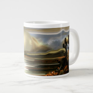 Tasse Géante Sun Rise On the Desert Southwestern Abstrait Art