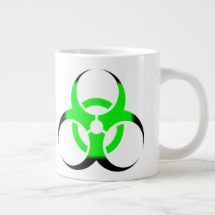 Tasse Géante Symbole biologique Biodanger vert et noir
