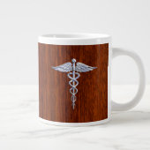 Tasse Géante Symbole Médicale Silver Caduceus Décor en acajou (Droite)