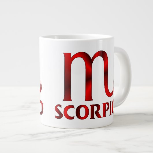 Tasse Géante Symbole rouge d'horoscope de Scorpion (Devant droit)