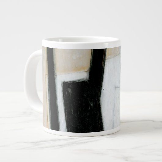 Tasse Géante Tableau noir et blanc Abstrait (Devant gauche)