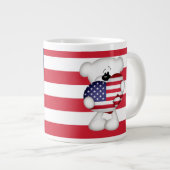 Tasse Géante Teddy Bear et Big USA Flag Heart (Devant droit)