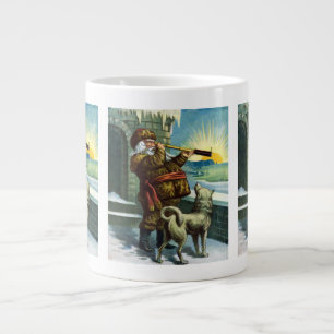 Tasse Géante Téléscope Père Noël de Noël Vintage Chien Coucher 