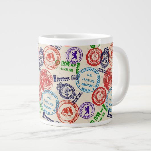 Tasse Géante Texture avec de vrais timbres. (Devant droit)