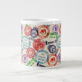 Tasse Géante Texture avec de vrais timbres. (Devant)