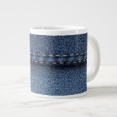 Tasse Géante Texture de jeans en denim (Devant droit)